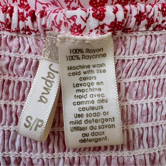 Japna Dress Summer Ditsy Floral Peasant Button Down Tank Pockets Lined Sz S - Picture 8 of 14